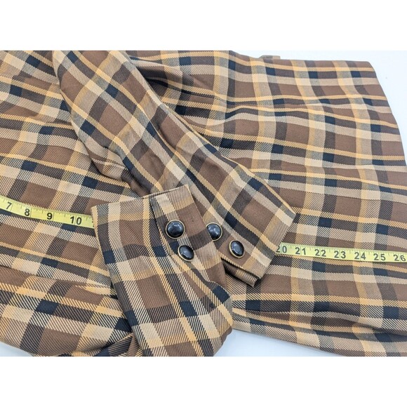 Cappagallo Vintage Brown Plaid Grandpa Blazer Jacket Academia Size 6 Medium - Picture 8 of 11